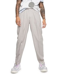 ASOS DESIGN Oversize Tapered Trousers In Grey At Nordstrom