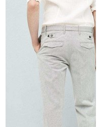 Mango Outlet Pleated Textured Chinos