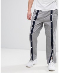 ASOS DESIGN Relaxed Trousers In Grey With Front Poppers
