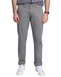 Jachs Straight Fit Stretch Cotton Chinos In Grey At Nordstrom