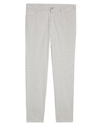 Canali Stripe Modern Fit Stretch Cotton Trousers In Light Grey At Nordstrom
