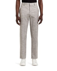 River Island Textured Slim Fit Trousers In Light Grey At Nordstrom