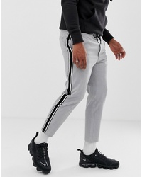 Bershka Trousers In Grey With In Straight Fit