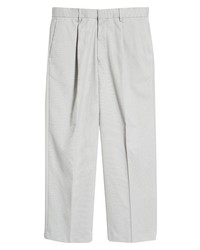 Topman Wide Leg Crop Twill Pants In Stone At Nordstrom