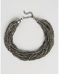 Asos Layered Bead Choker Necklace