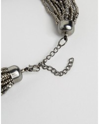 Asos Layered Bead Choker Necklace