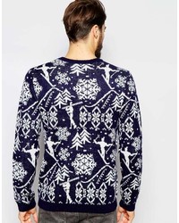 Asos Brand Holidays Sweater With Vintage Look