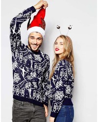Asos Brand Holidays Sweater With Vintage Look