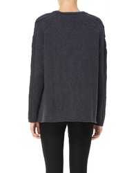 Max Studio Wool Cashmere Tweed Chunky Knit Cardigan Sweater