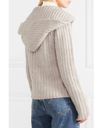 See by Chloe See By Chlo Hooded Chunky Knit Cardigan Light Gray