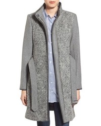 Vince Camuto Boucl Front Belted Wool Blend Coat