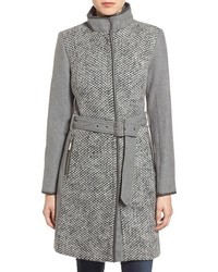 Vince Camuto Boucl Front Belted Wool Blend Coat