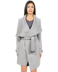 Chris Gramer Shelly Cashmere Trench In Dove Grey