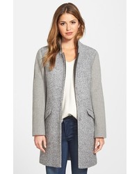 Kenneth Cole New York Contrast Sleeve Boucl Coat