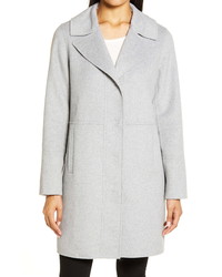 Kenneth Cole New York Double Face Wool Blend Coat With Removable Faux Fur Collar
