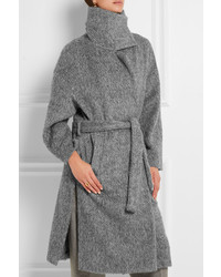 By Malene Birger Eclipse Belted Brushed Woven Coat Gray