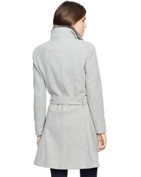 Lauren Ralph Lauren Faux Fur Trim Belted Stand Collar Coat