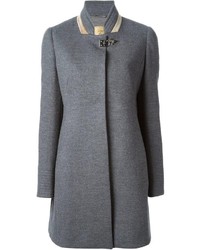 Fay Stand Up Collar Buckled Coat