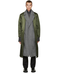 Toga Virilis Green Nylon Layered Coat