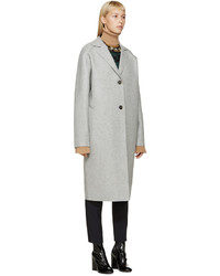 MSGM Grey Felted Wool Coat