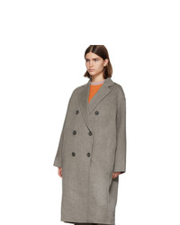 Acne Studios Grey Wool Odethe Double Breasted Coat