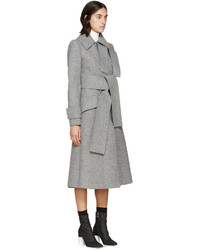 Proenza Schouler Grey Wool Tie Coat