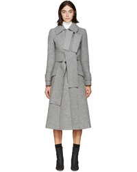 Proenza Schouler Grey Wool Tie Coat