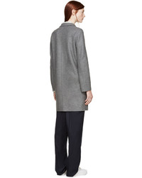 Harris Wharf London Grey Inverted Collar Wool Coat