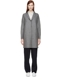 Harris Wharf London Grey Inverted Collar Wool Coat