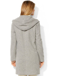 Lauren Ralph Lauren Hooded Herringbone Wool Cashmere Blend Wrap Coat