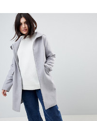 Asos Curve Hooded Slim Coat With Zip Front