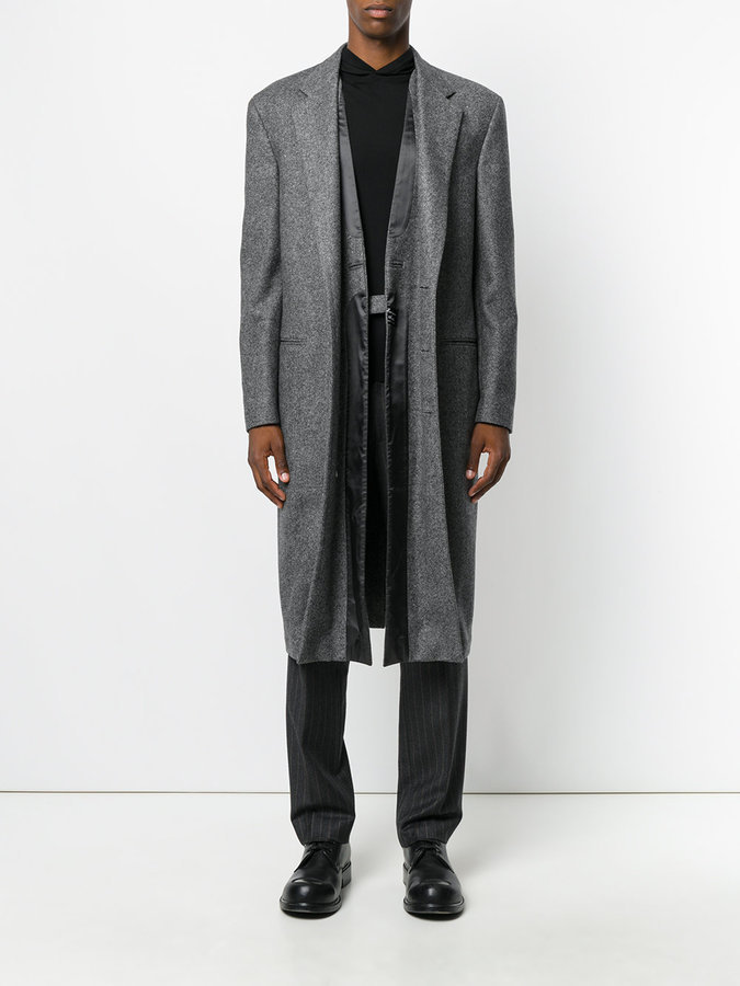 Maison Margiela Layered Placket Long Coat, $3,285 | farfetch.com