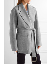 Acne Studios Lilo Doubl Belted Wool And Cashmere Blend Coat Gray