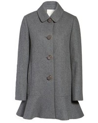 Kate Spade New York Drop Waist Wool Blend Flounce Coat