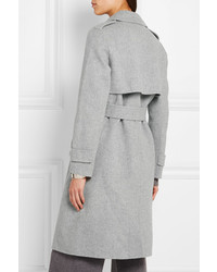 Theory Oaklane Brushed Wool And Cashmere Blend Coat Gray