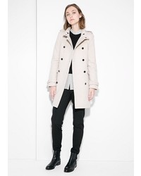 Mango Outlet Double Breasted Wool Blend Coat