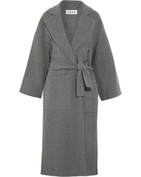 Loewe Oversized Belted Wool And Cashmere Blend Coat Stone