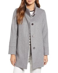 Fleurette Placket Front Wool Car Coat