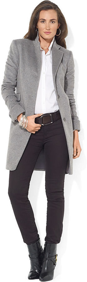 ralph lauren women's grey coat