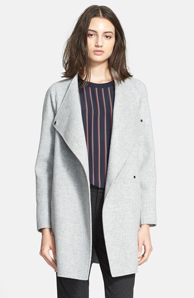 Vince Sweater Back Drape Neck Coat | Where to buy & how to wear