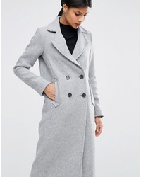 Asos Wool Blend Coat With Raw Edges And Pocket Detail
