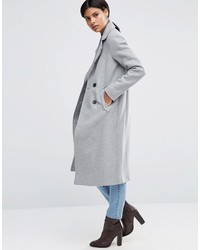 Asos Wool Blend Coat With Raw Edges And Pocket Detail