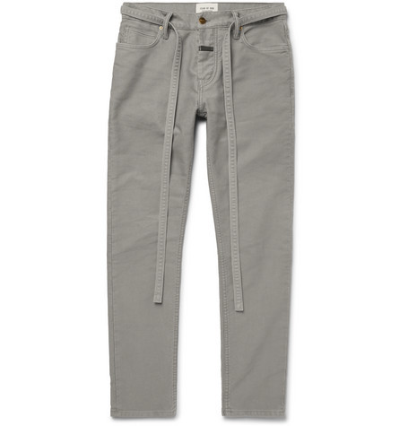Belted Cotton Jeans