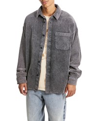 Grey Corduroy Shirt Jacket