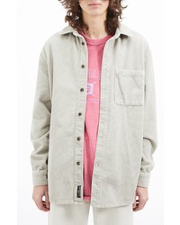 BDG Urban Outfitters Acid Wash Corduroy Shirt Jacket In Stone At Nordstrom