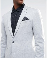 Asos Brand Super Skinny Blazer In Jersey In Gray