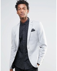 Asos Brand Super Skinny Blazer In Jersey In Gray