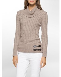 Calvin Klein Cable Knit Cowl Neck Sweater