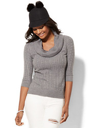 New York & Co. Cable Knit Cowl Neck Sweater