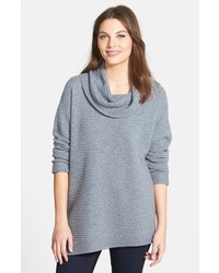 Nordstrom Collection Zigzag Ribbed Cowl Neck Cashmere Sweater